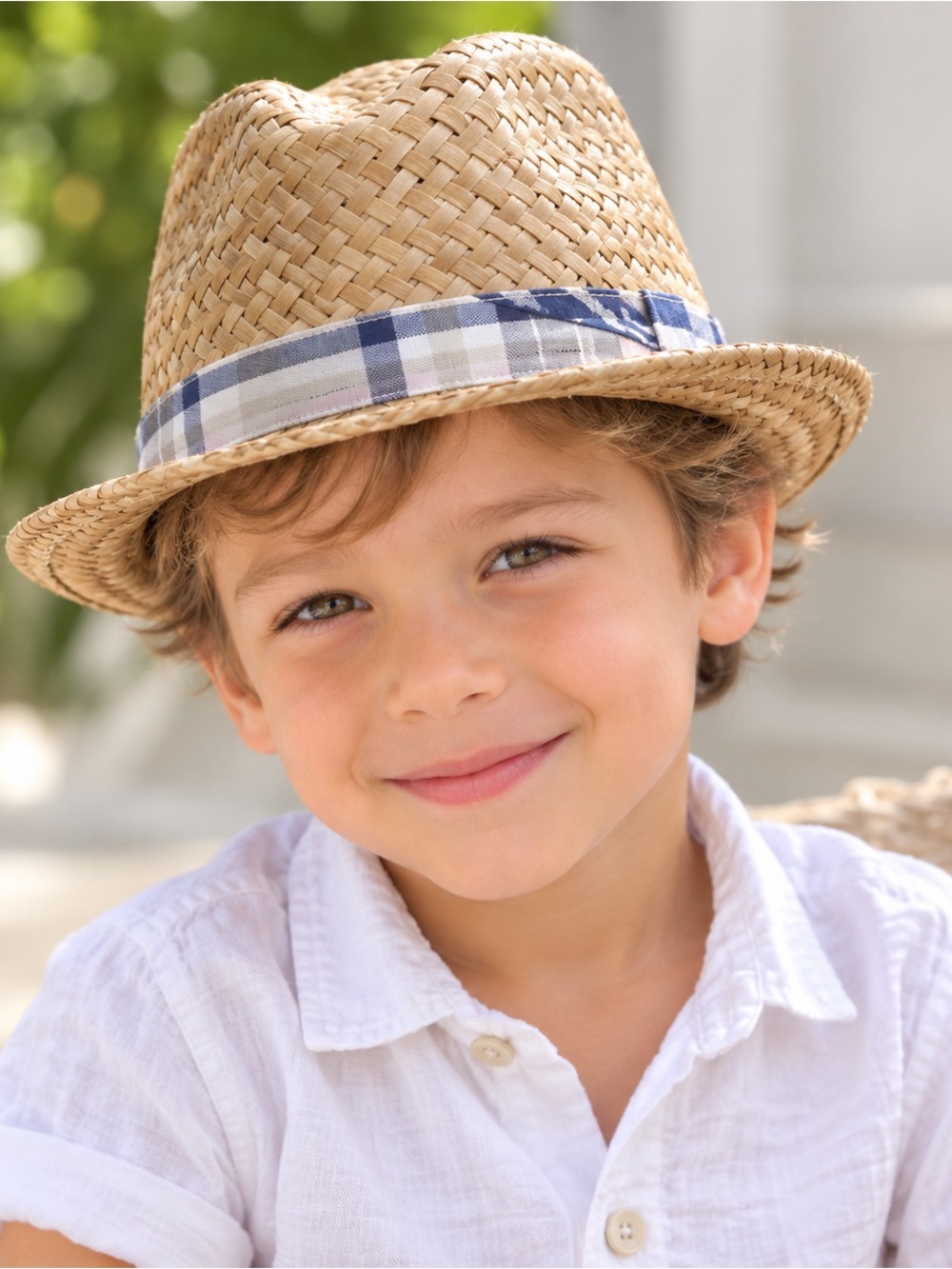 Baby Gap Straw Fedora Hat Natural Size M/L